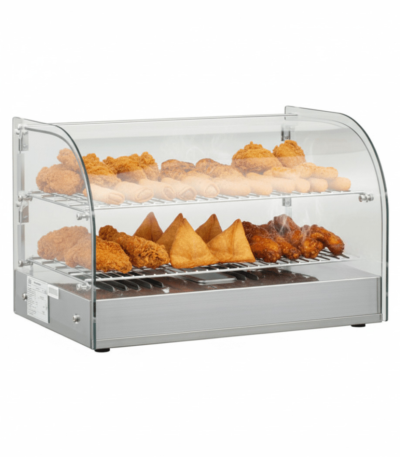 CS Euro Curved Heated Display Warmer 45L 2 Tier Countertop XCR45L
