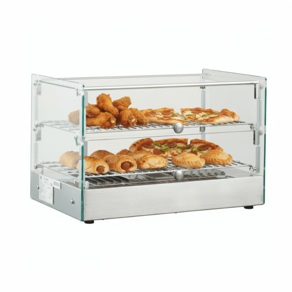 CS Euro Heated Display Warmer 50L 2 Tier Countertop Grab & Go XCR50L