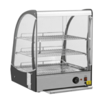 CS Euro Curved Front Heated Display Warmer 95L 3 Shelf Countertop XCR95L