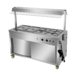 CS Euro Bain Marie Showcase 1440mm 4 x GN1/1 Heated Sneeze Guard YH4W