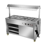 CS Euro Bain Marie Showcase 1440mm 4 x GN1/1 Heated Sneeze Guard YH4W