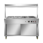 CS Euro Bain Marie Showcase 1440mm 4 x GN1/1 Heated Sneeze Guard YH4W
