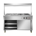 CS Euro Bain Marie Showcase 1440mm 4 x GN1/1 Heated Sneeze Guard YH4W