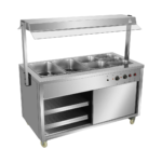 CS Euro Bain Marie Showcase 1440mm 4 x GN1/1 Heated Sneeze Guard YH4W